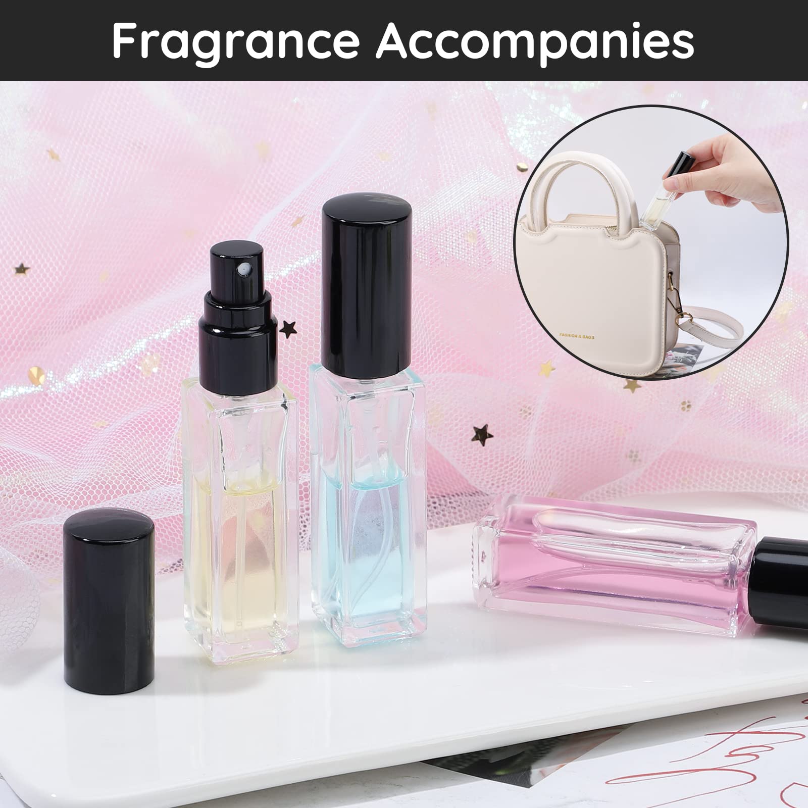 Segbeauty 0.34oz Mini Perfume Spray Bottles, 10Pack 10ml Glass Travel Perfume Atomizer Refillable, Small Empty Cologne Atomizer for Frangrance, Sample Cologne Bottles Sprayer with Refill Tool