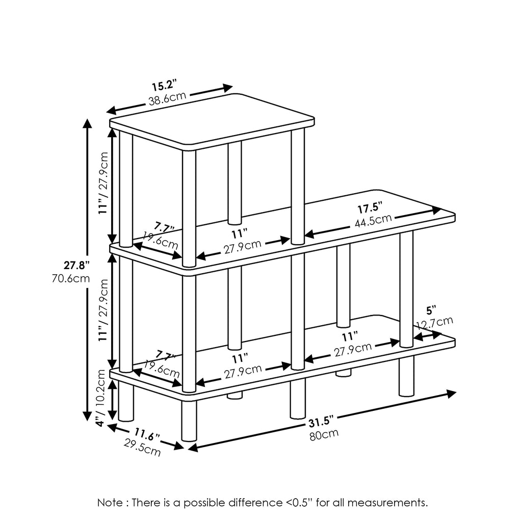 Furinno Turn-N-Tube 4-Tier Design Display Rack, Espresso/Black