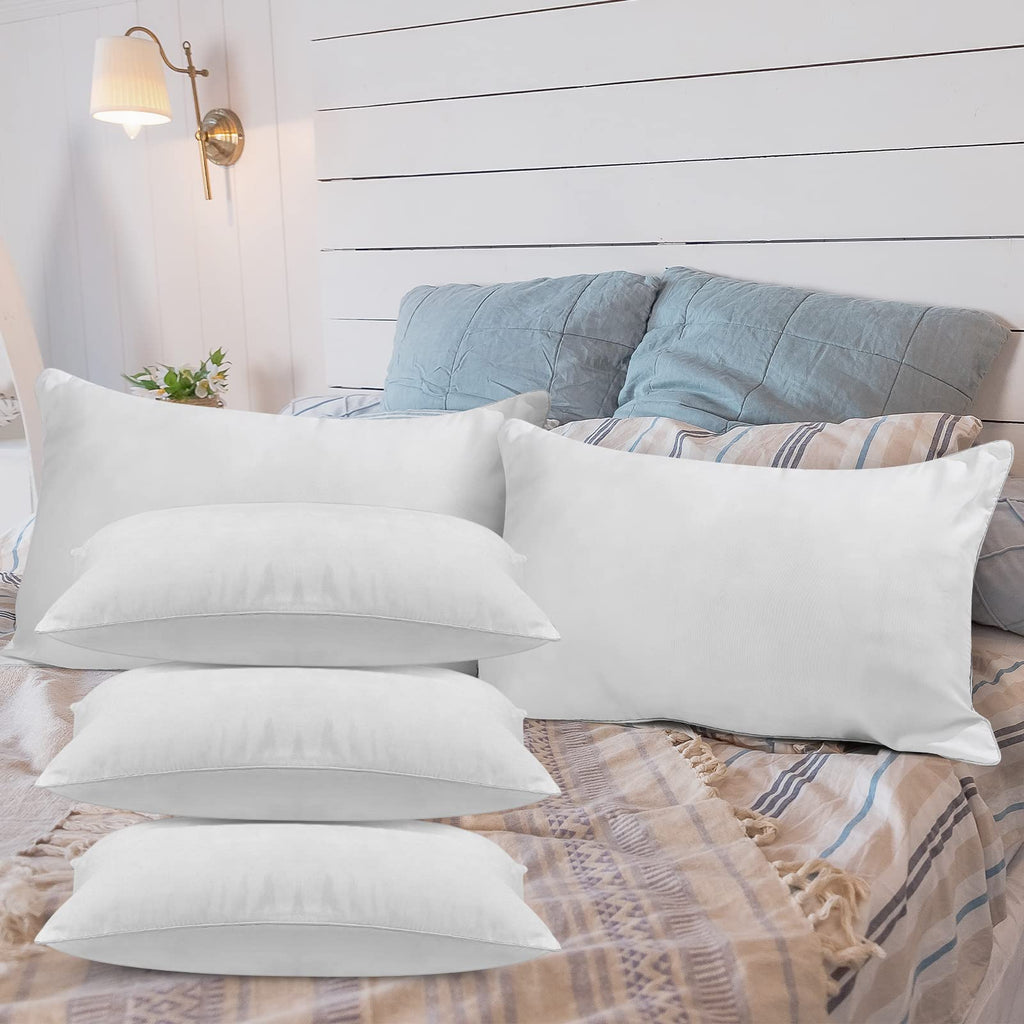 Macarrie 12 Pcs Queen Size Pillows for Sleeping Standard Size Inserts Hotel Bed Pillows Bulk for Stomach Back and Side Sleepers Machine Washable (20 x 26 Inches)
