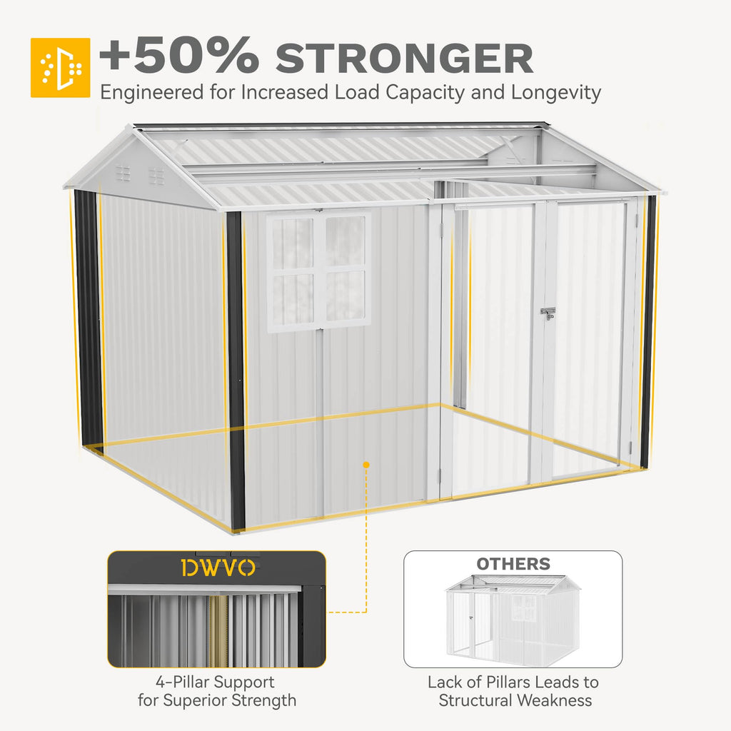 DWVO 6x4ft Outdoor Storage Shed, Lockable Metal Tool Storage Sheds, Waterproof Garden Sheds with Vents for Backyard, Patio, Garage, Lawn, Dark Gray