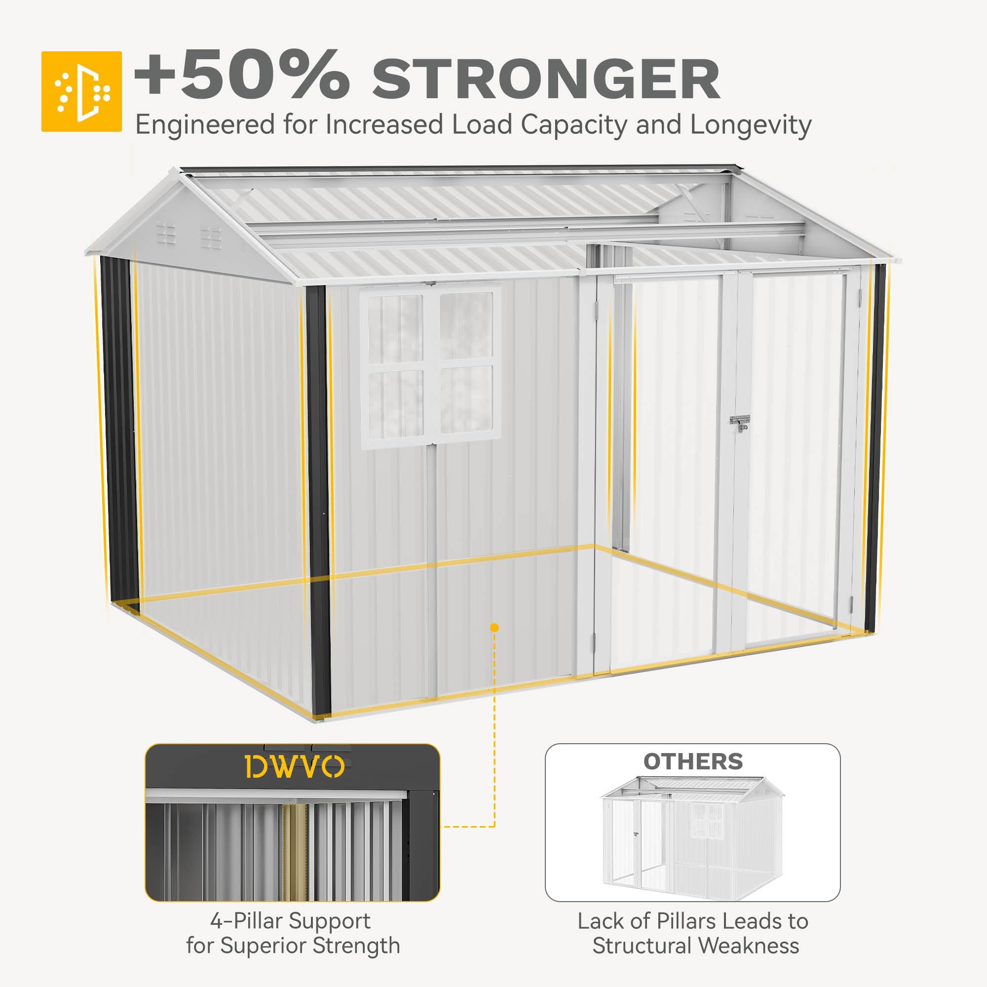 DWVO 6x4ft Outdoor Storage Shed, Lockable Metal Tool Storage Sheds, Waterproof Garden Sheds with Vents for Backyard, Patio, Garage, Lawn, Dark Gray