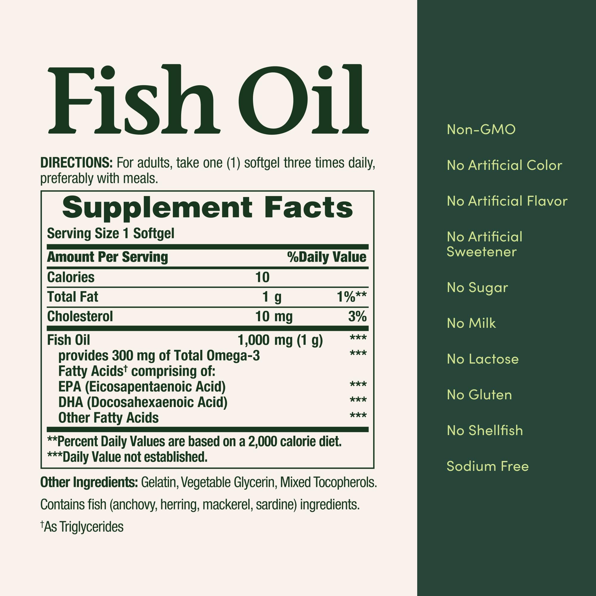 Nature's Bounty Fish Oil 1000 mg Coated Softgels, 220 Count