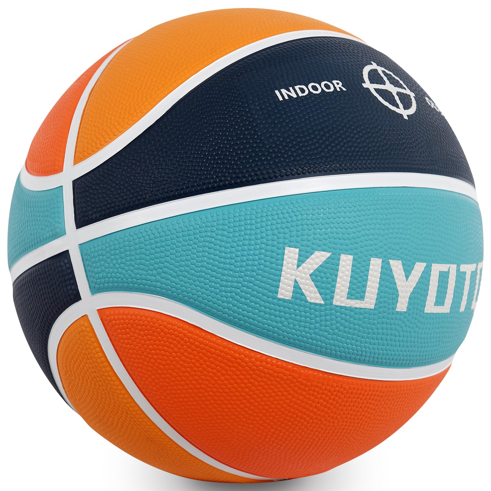 KUYOTQ Kids Youth Adult Size 3/4/5/6/7 (22/25.5/27.5/28.5/29.5") Basketball Premium Rubber or Faux Leather Basketball Indoor Outdoor Basketball for Boys Girls Womens Mens Basketball Gifts (Deflated)