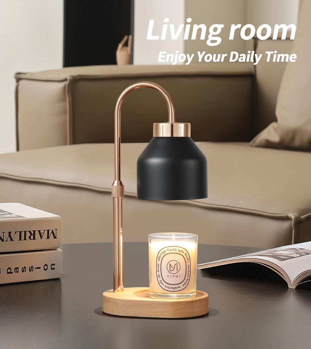 MEIXISUE Candle Warmer Lamp with Timer and Dimmer,Electric Amber Light Gifts for Women Melt Wax Warmer Lamp with 2 Bulbs for Candle Jars House Warming New Home Decor