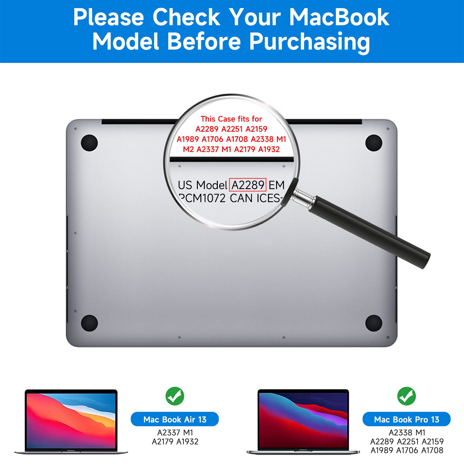 Paquete de 2 protectores de pantalla compatibles con MacBook Pro de 13 pulgadas (2016-2022 / M1, M2) y MacBook Air de 13 pulgadas (2018-2021 / M1), protector de pantalla antirreflejos, protector de