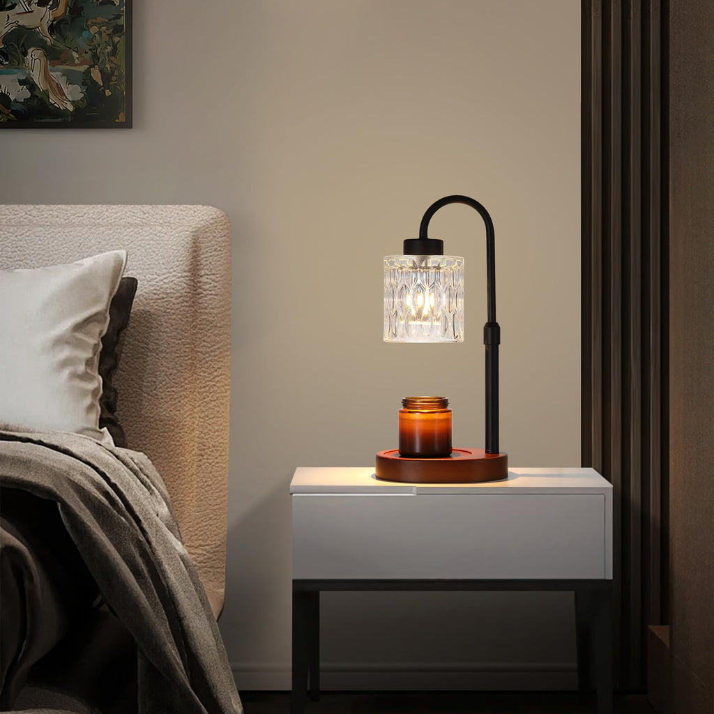 MEIXISUE Candle Warmer Lamp with Timer and Dimmer,Electric Amber Light Gifts for Women Melt Wax Warmer Lamp with 2 Bulbs for Candle Jars House Warming New Home Decor