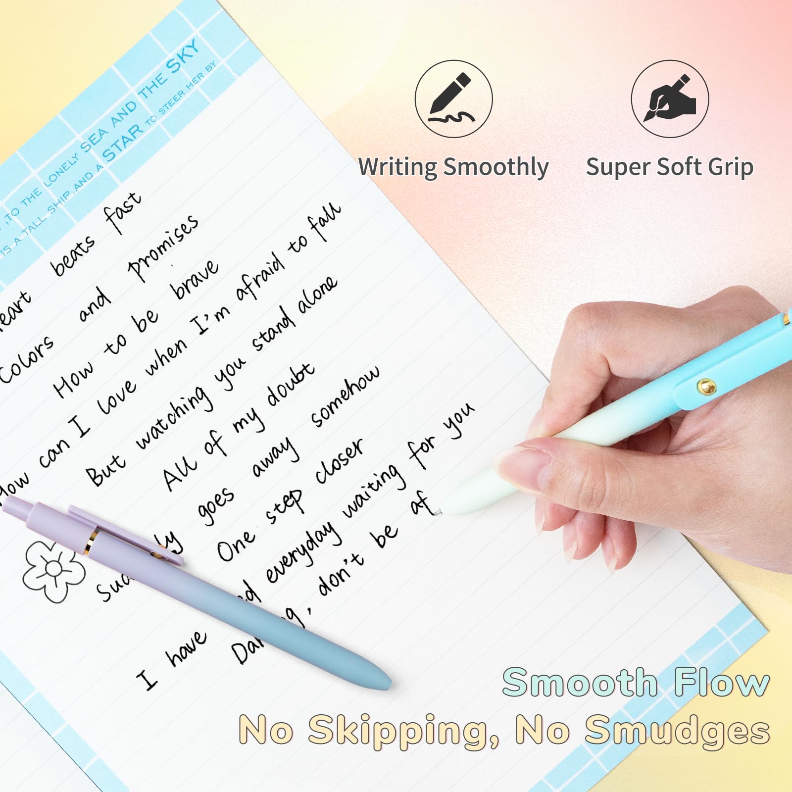UIXJODO 12 Pcs Gel Pens 0.5mm Quick Dry Black Ink Pens Fine Point Smooth Writing Pens, Cute Office and School Supplies Gifts for Women Teacher Students (12 Pcs Morandi and Vintage Gold)