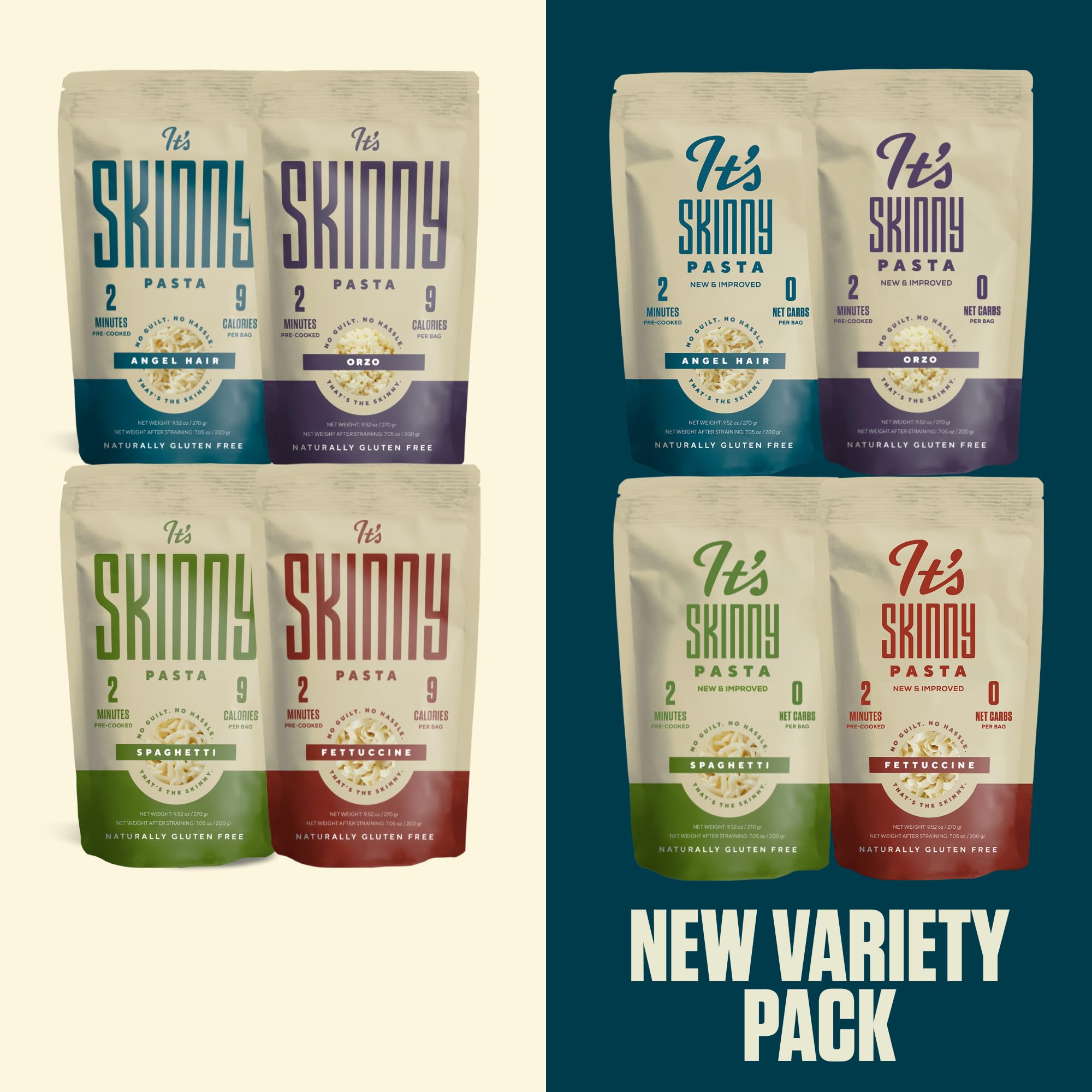 It’s Skinny Angel Hair Pasta – Low Carb Pasta, Gluten Free, Keto & Vegan-Friendly, Shirataki Konjac, Sugar-Free, High in Fiber, Only 4.5 Calories Per Serving, Ready in 2 Minutes (24 Packs)
