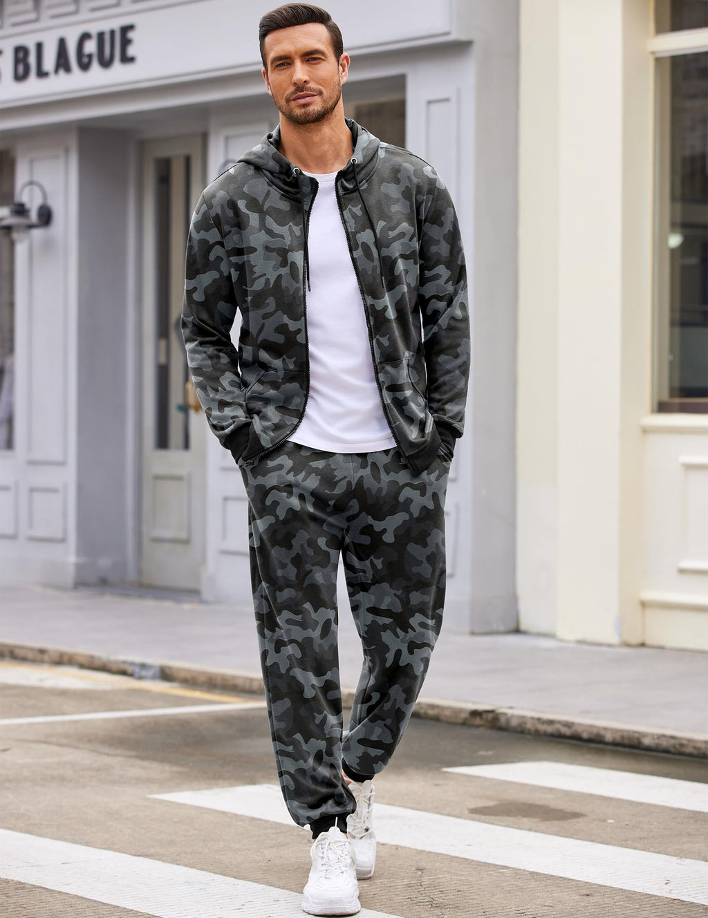 COOFANDY Sweatsuits for Men 2 Piece tracksuit Sets Full Zip Hoodie Sweatpants for Men Casual Sports Jogging Suits S-4XL