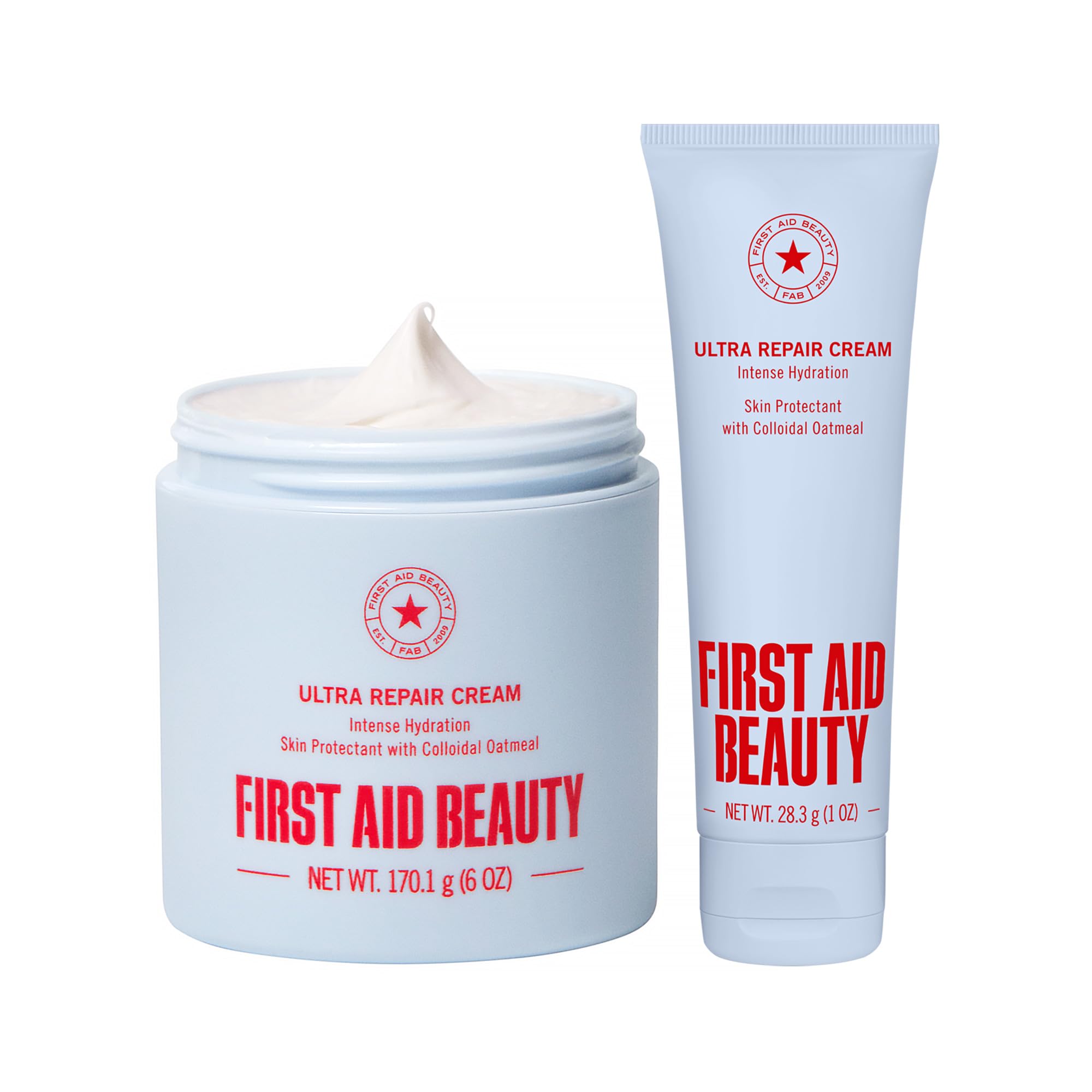 First Aid Beauty Ultra Repair Cream, Intense Hydration Face & Body Moisturizer with Colloidal Oatmeal, Helps Relieve Eczema, Dry Skin Barrier Repair, Fragrance Free