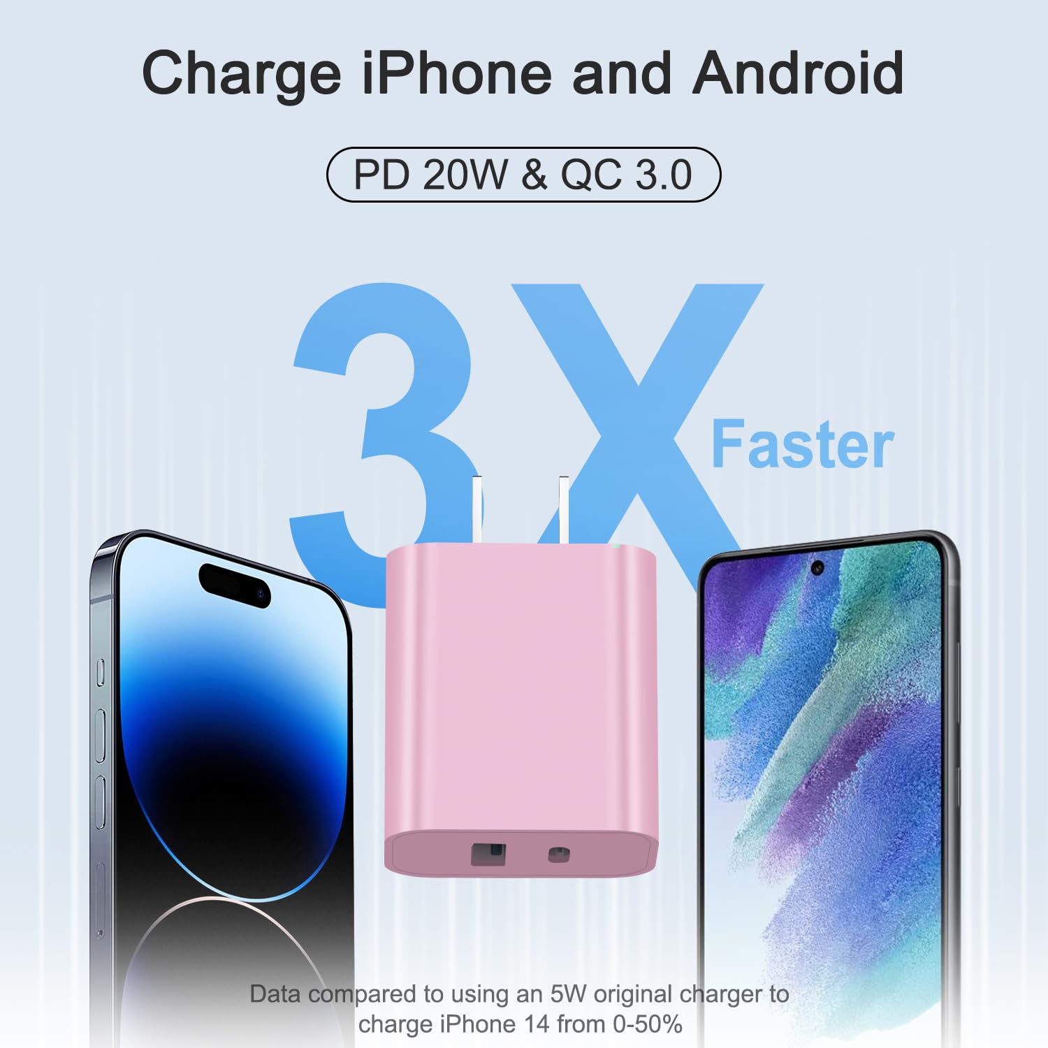 USB C Charger Block Charging Block Type C Charger 20W Wall Chargers 4 Pack for iPhone 16/16 Plus/16 Pro/16 Pro Max/iPhone 15/15 Pro/15 Pro Max/14/13/12 Pro/Samsung//Android(Black)