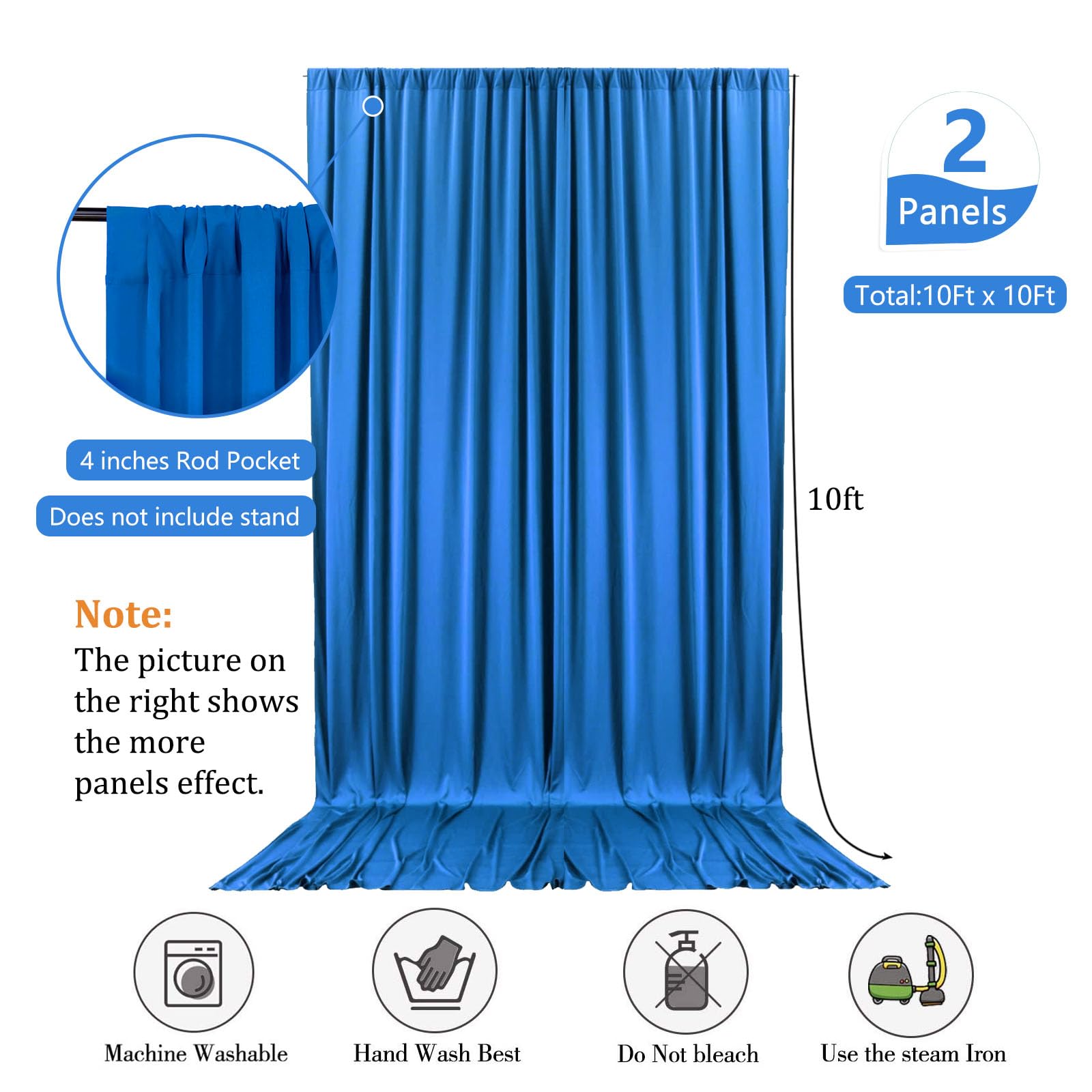 10 x 10 Feet Black A Backdrop Curtain for Partie, Background Curtains for Photoshoot, Birthday, Wedding, Halloween, Thanksgiving, Christmas, New Year Party Decorations 5Ft x 10Ft, 2 Panels