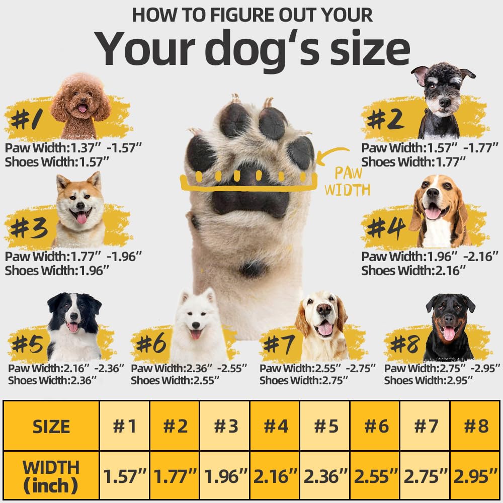 Hcpet Dog Boots, Dog Shoes for Large Dogs, Medium Dog Boots & Paw Protectors, Anti-Slip Dog Booties for Hot Pavement Winter Snow Hiking with Reflective Straps Black Size 1