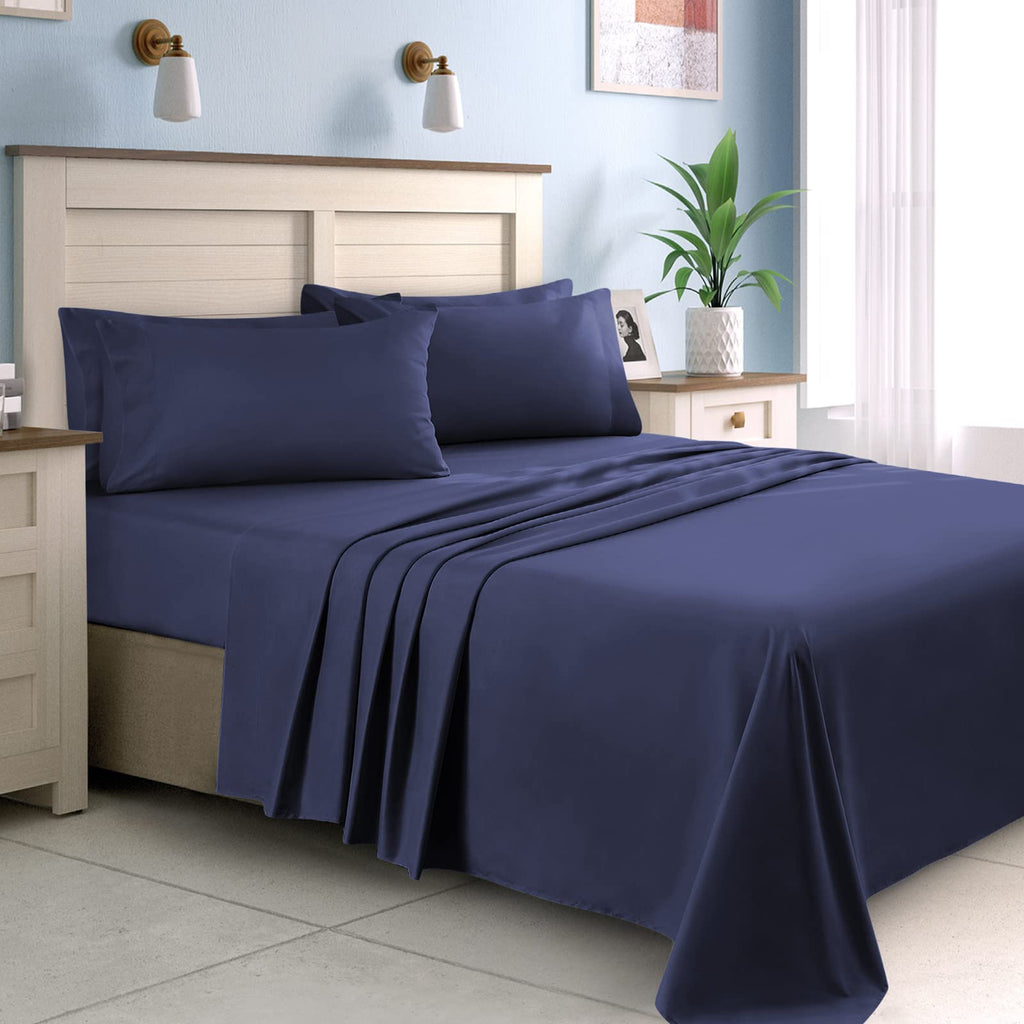 HOMEIDEAS Full Size Bed Sheets - 6 Piece Set (Aqua Blue) - Extra Soft Brushed Microfiber 1800 Bedding Sheets, Deep Pocket, Wrinkle & Fade Free