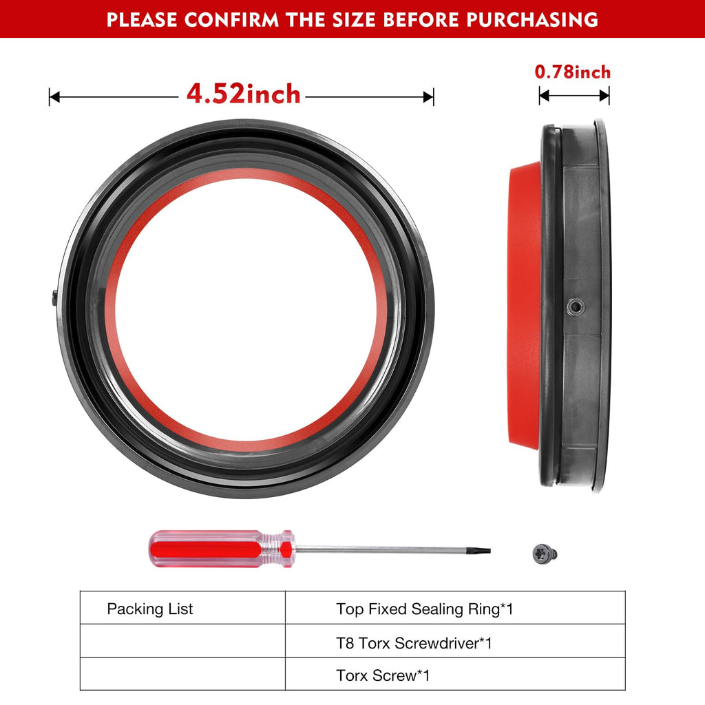 Dust Bin Part Sealing Ring Replacement Compatible with Dyson Cyclone V10 SV12 Vacuum Cleaner Dirt Cup Part Dust Bucket Bin Sealing Ring Assembly