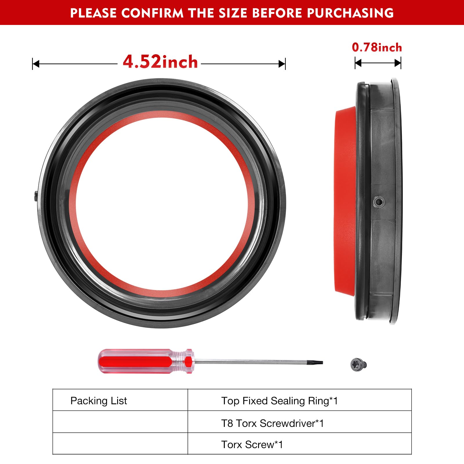 Dust Bin Part Sealing Ring Replacement Compatible with Dyson Cyclone V10 SV12 Vacuum Cleaner Dirt Cup Part Dust Bucket Bin Sealing Ring Assembly