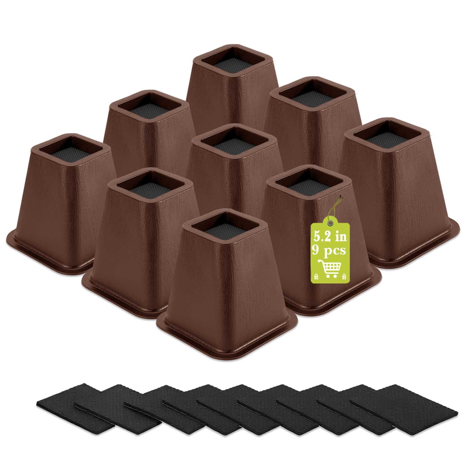 12 Pack Furniture Risers 1 Inch, Adjustable Bed Risers Heavy Duty for Table Desk Couch Chair Sofa Cabinet Bed Frame Dorm, Square Stackable Table Leg Risers Lift Height 1", 2" or 3", Black