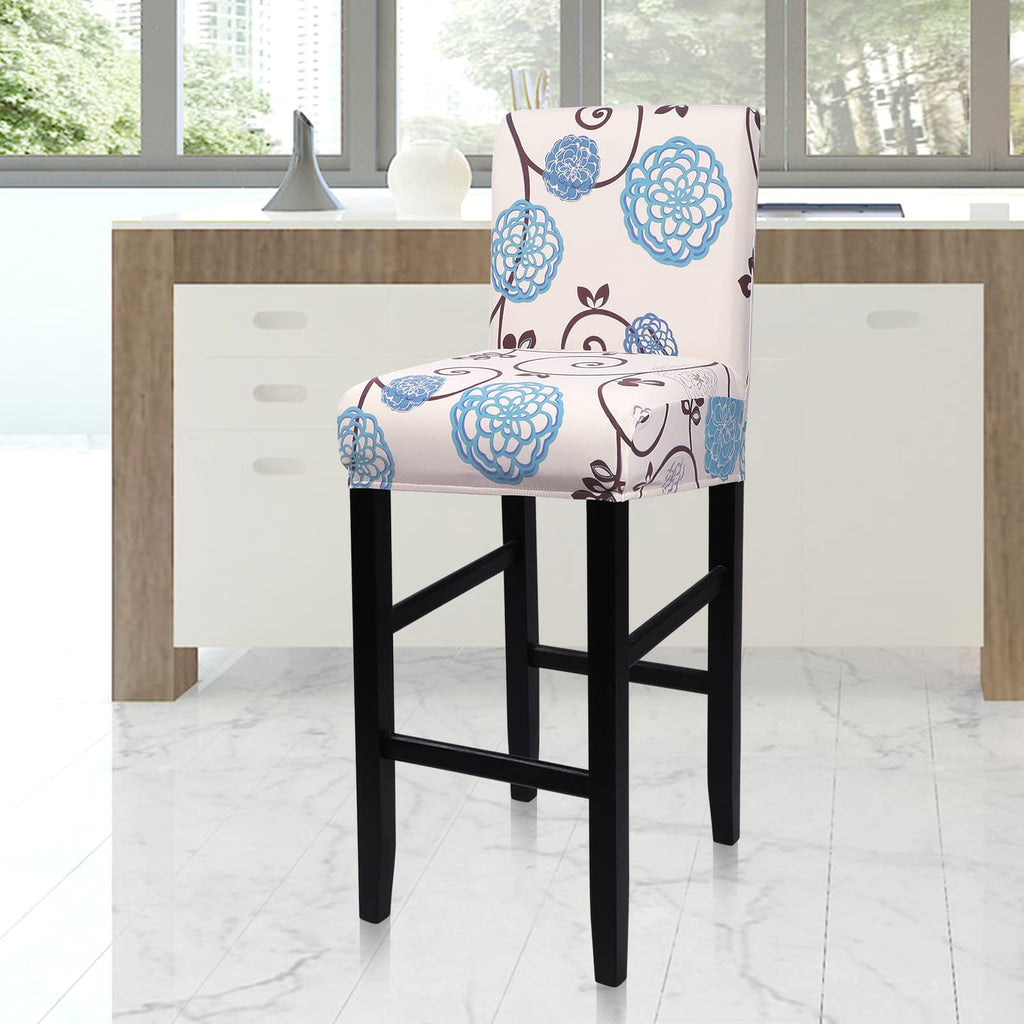 SearchI Bar Stool Covers Set of 2, Stretch Washable Barstool Seat Covers, Counter Height Chair Covers for Kitchen Dining Room Cafe (Ball Flower)