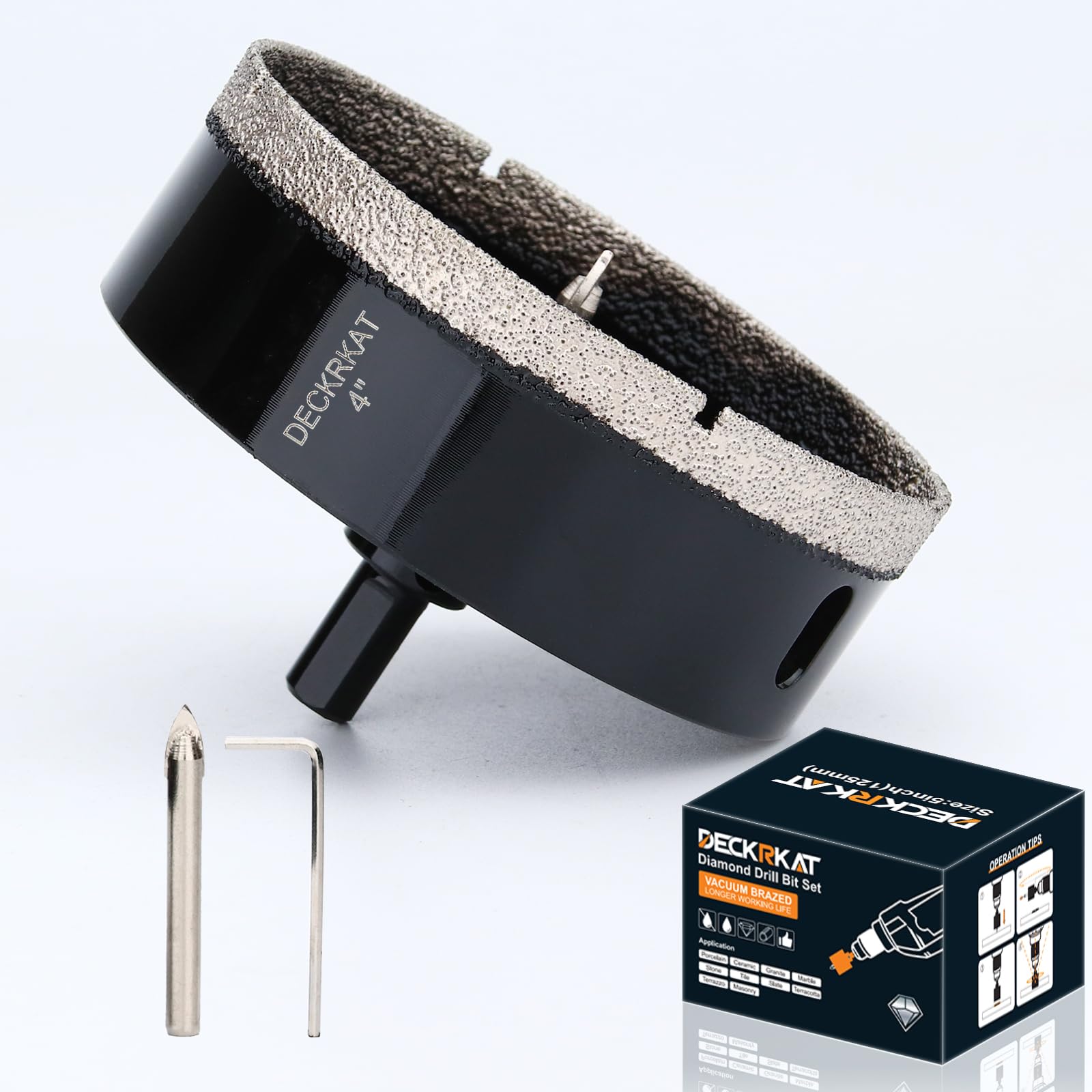 1 Inch Diamond Hole-Saw Bits with Pilot Drill Bit - 2pc 1" Diamond Tipped Tile Hole Saws with Guiding Bit Accurate Drilling for Porcelain Tile Ceramic Pottery Granite Stone Glass Bottles 25mm