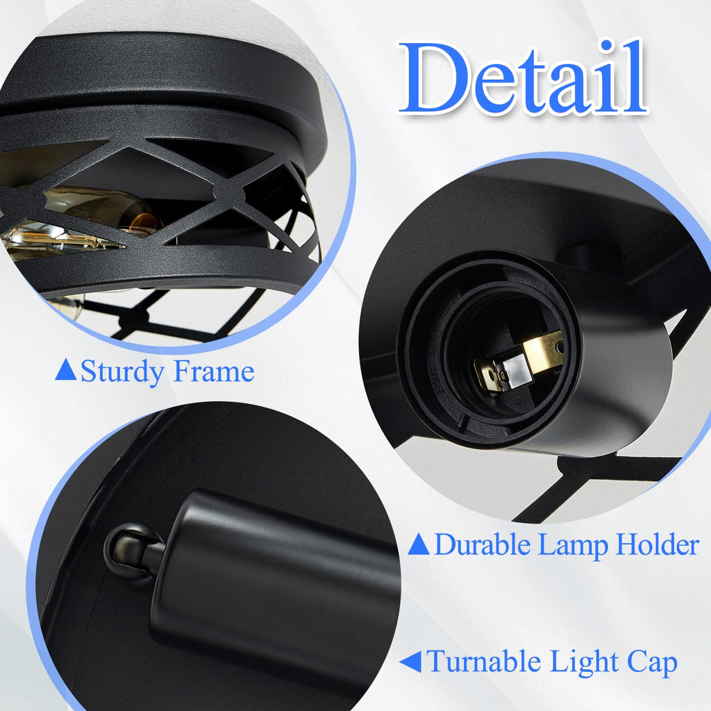 SKEJAO Flush Mount Ceiling Light Fixture,Black 2-Light Hallway Light Fixtures Ceiling,Light Fixtures Ceiling Mount for Farmhouse,Kitchen,Hall,Bedroom,Bathroom (2 Pack)