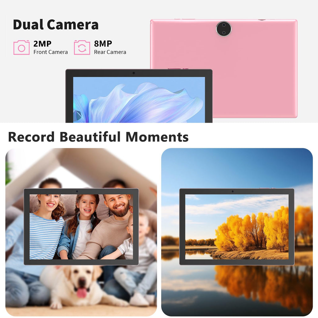 Android 15 | Tabalet with Keyboard | Tablet 10 inch | 2 in 1 Tablet | 8GB+32GB+2TB Expand | 1280 * 800 IPS Touch Screen Computer | 5G WiFi 6, L1 | Long Battery Life Tablet （Black）