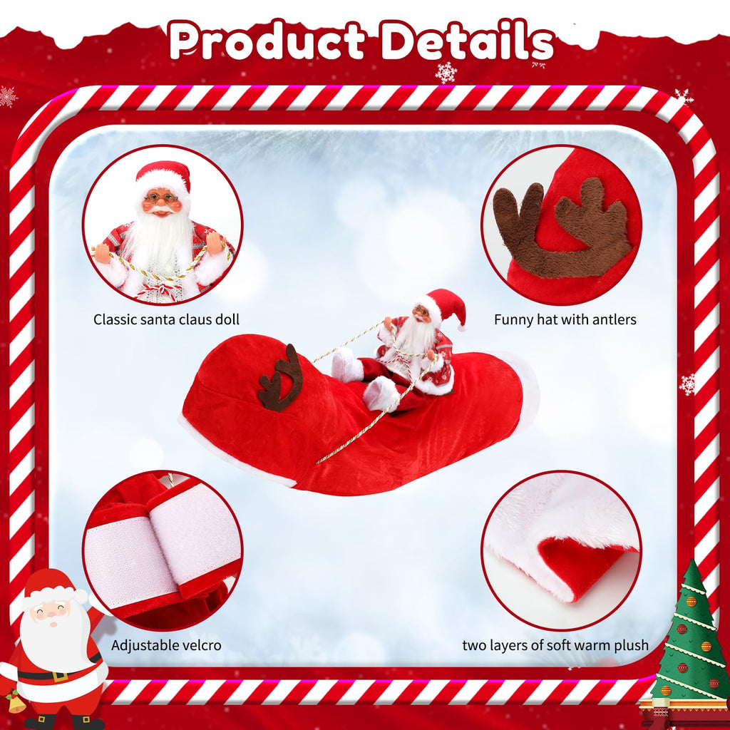 BWOGUE Santa Dog Costume Christmas Pet Clothes Santa Claus Riding Pet Cosplay Costumes Party Dressing up Dogs Cats Outfit for Small Medium Large Dogs Cats