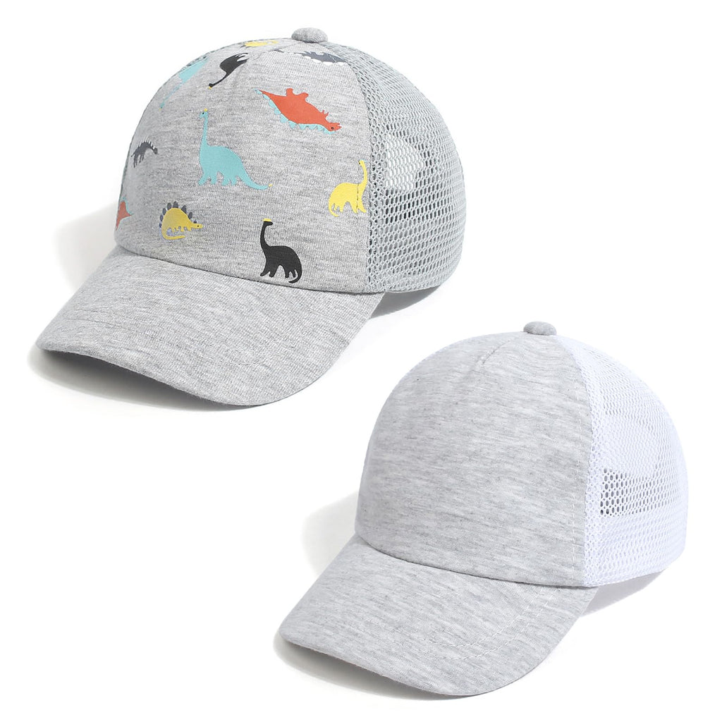 Duoyeree Toddler Baseball Cap Baby Cap Sun hat Print Dinosaur Pattern and Solid Color hat Kids boy Girl Age 0-8t
