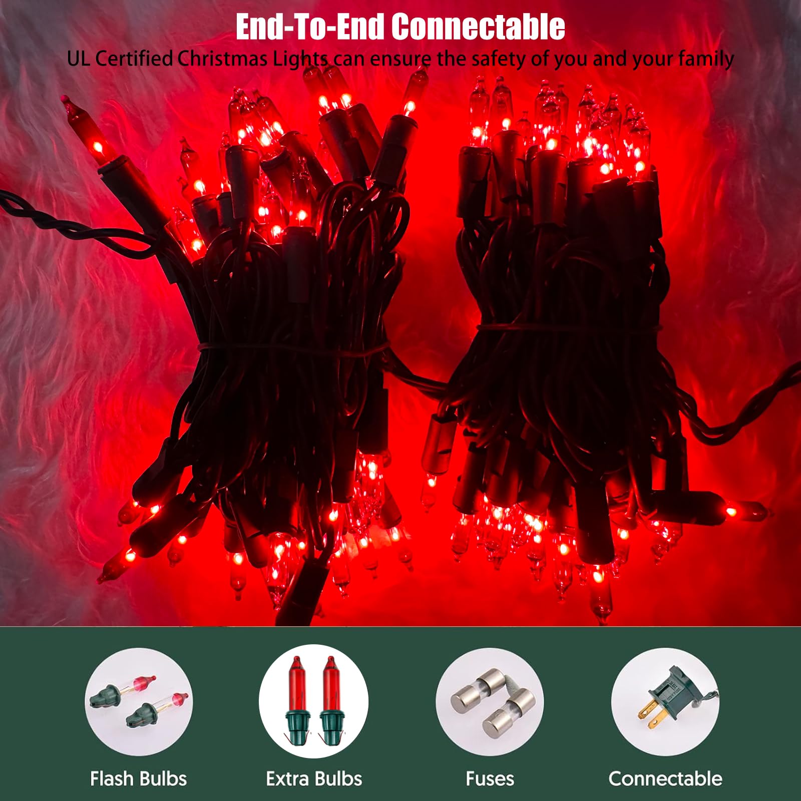 HISHINY Christmas Lights 100 Count Pink Christmas Tree String Lights with Green Wire for Outdoor Indoor Christmas Decorations Wedding Decorations Valentines Day Decor,UL Certified (21feet)