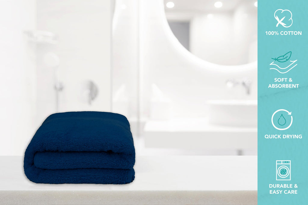 Medium Bath Towels Pack of 6 – 24x48 Inches – Soft, Quick Dry & Highly Absorbent – 100% Cotton Towels for Bathroom, Spa, Gym & Hotel – Aqua Blue