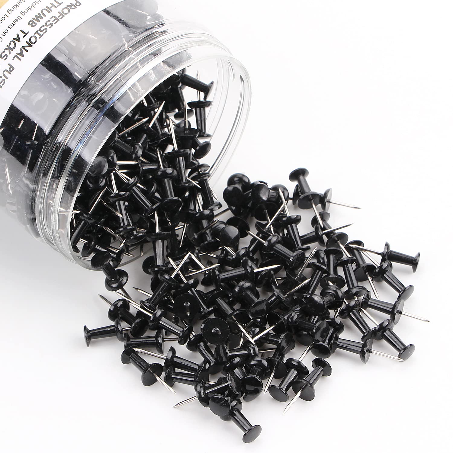 Push Pins 600 Count, Standard Clear Thumb Tacks Steel Point and Clear Plastic Head