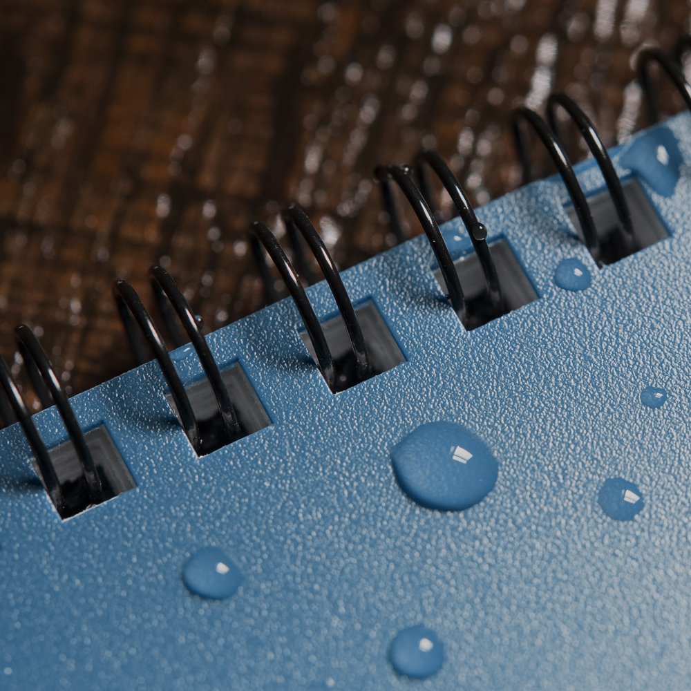 Rite In The Rain Weatherproof Stapled Notebook, 4.625" x 7", Black Cover, Universal Pattern, 3 Pack (No. 771FX)