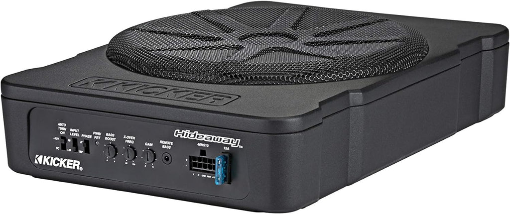 KICKER 46HS10 Hideaway Compact Powered Subwoofer, 10-Inch