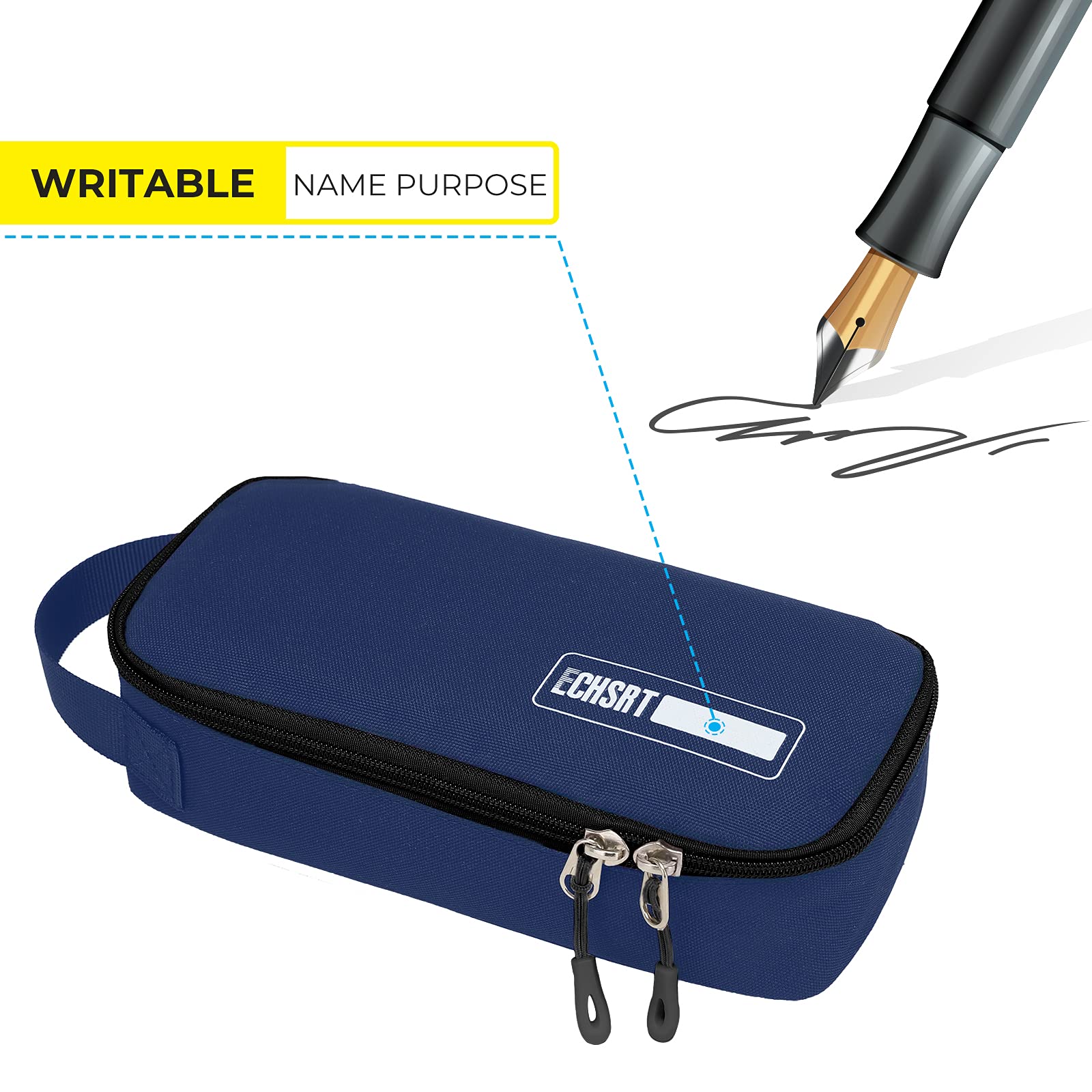ECHSRT Large Pencil Case, Aesthetic Pen Pouch with Big Capacity, Minimalist Portable Stationery Bag with Handle for Office Organizer Aesthetic Pencil Cases