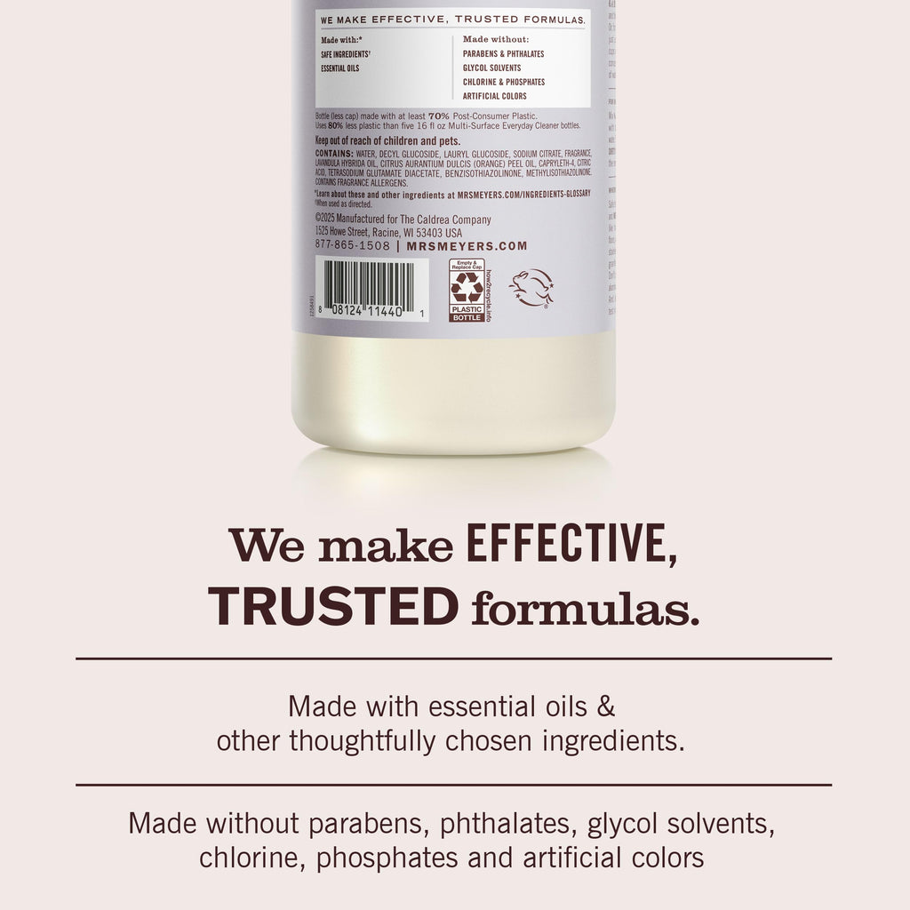 MRS. MEYER'S CLEAN DAY Multi-Surface Cleaner Concentrate, Use to Clean Floors, Tile, Counters, Lavender, 32 fl. oz