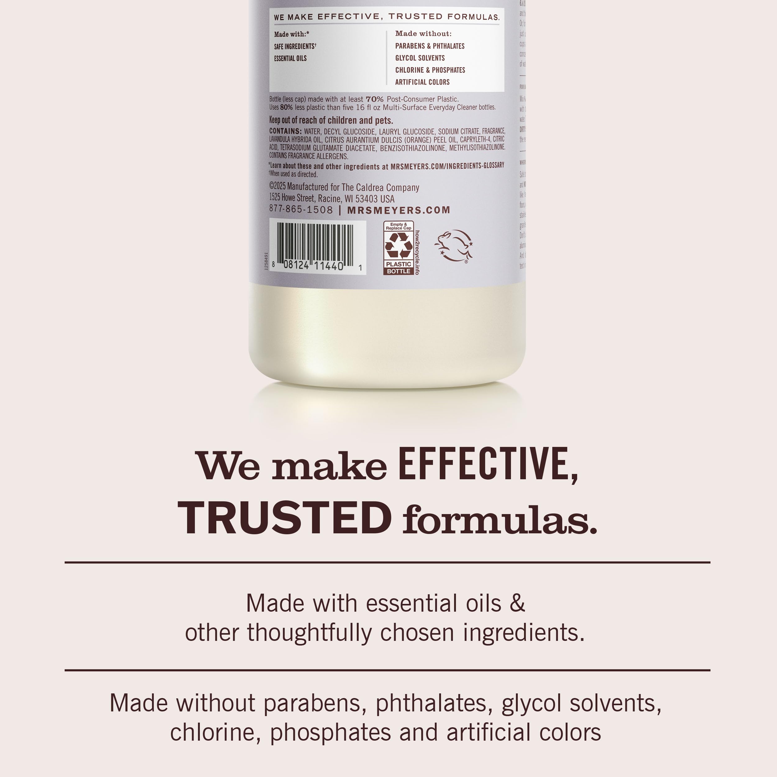 MRS. MEYER'S CLEAN DAY Multi-Surface Cleaner Concentrate, Use to Clean Floors, Tile, Counters, Lavender, 32 fl. oz