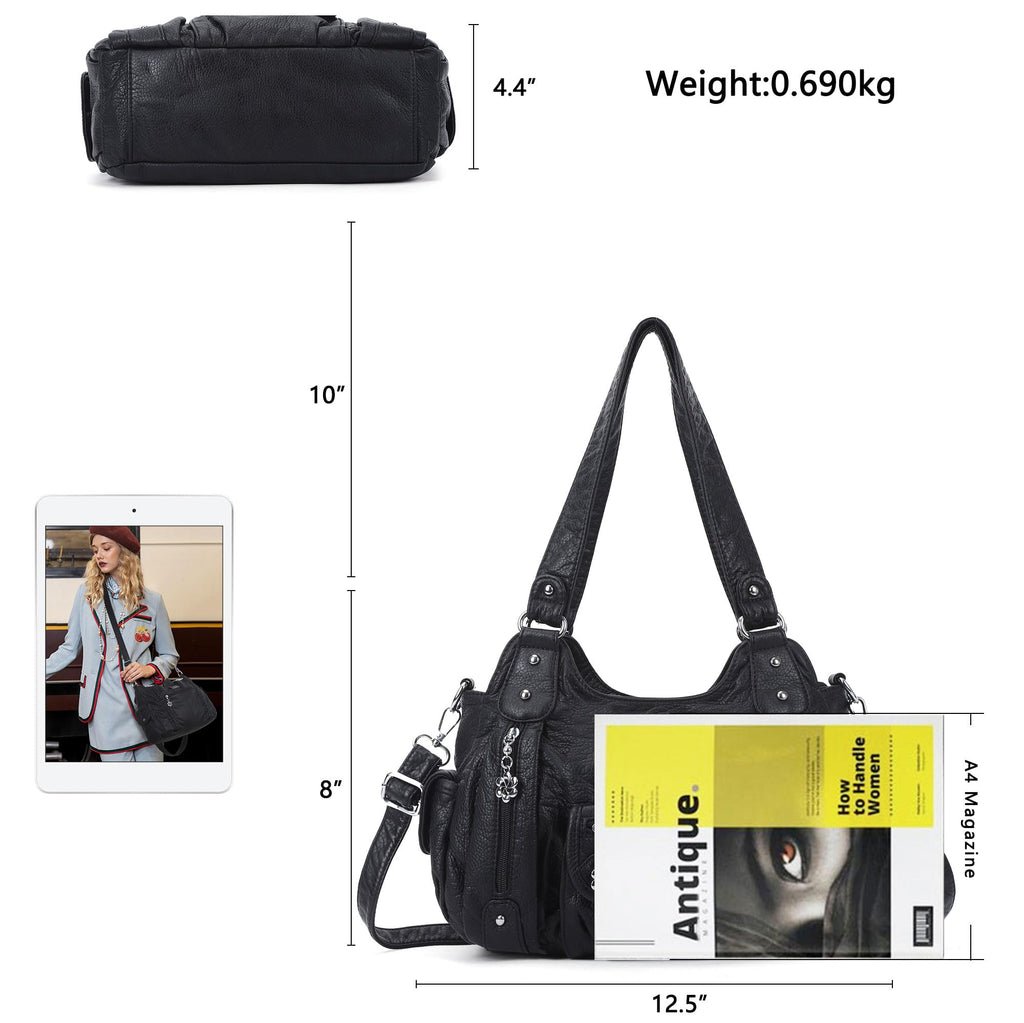 Angel Barcelo Purses for Women Soft PU Leather Shoulder Bag Crossbody Purse and Handbags