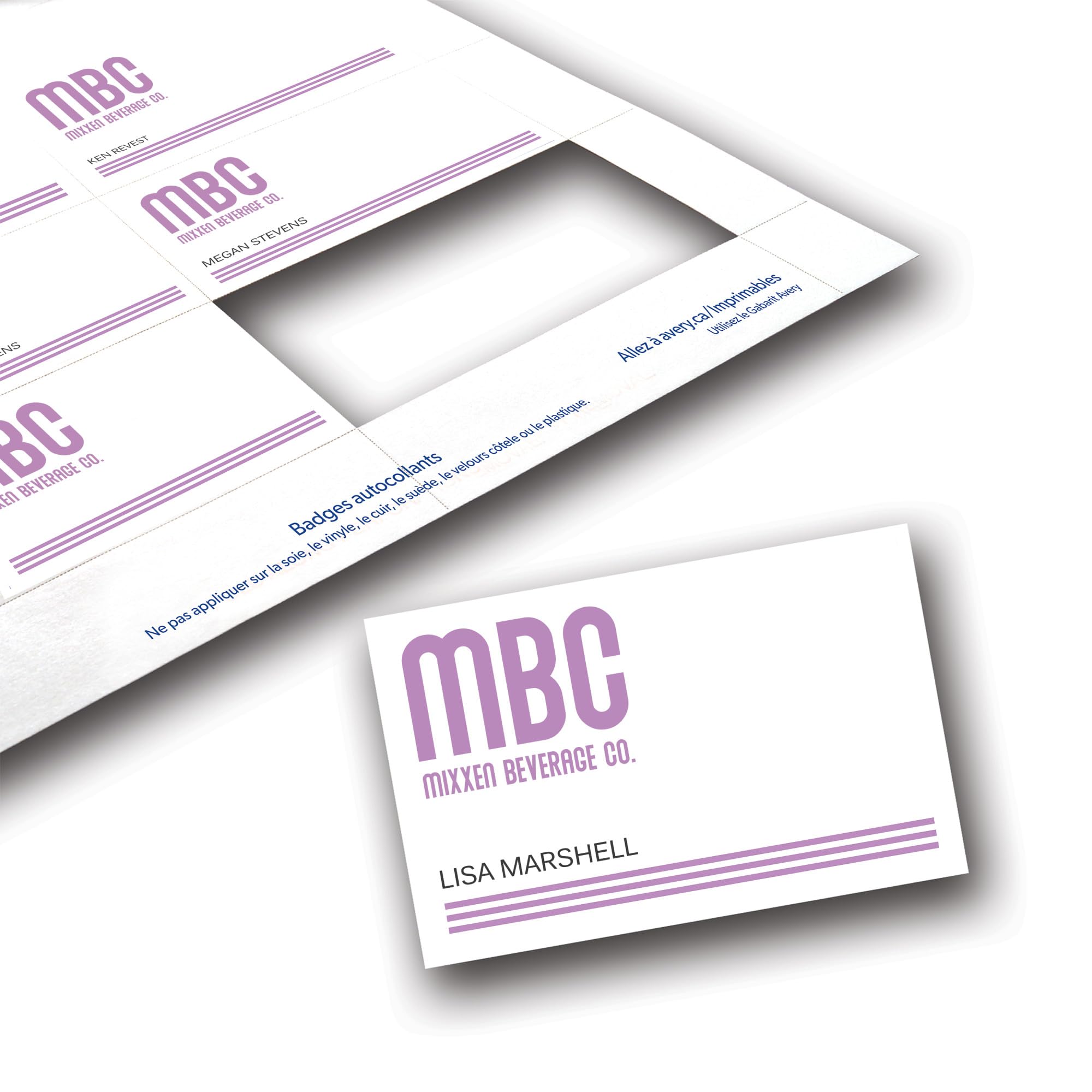 Avery Customizable Name Badge Inserts, 2.25" x 3.5", White, 400 Printable Name Tag Inserts (5390), Pack of 5