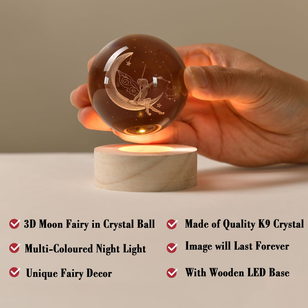 IFOLAINA Butterfly Crystal Ball Gifts Ideas for Girlfriend Wife Mom Couple Her Bithday Mothers Day 3D Butterfly on Sunflower Night Light Decorative Globes Room Decor
