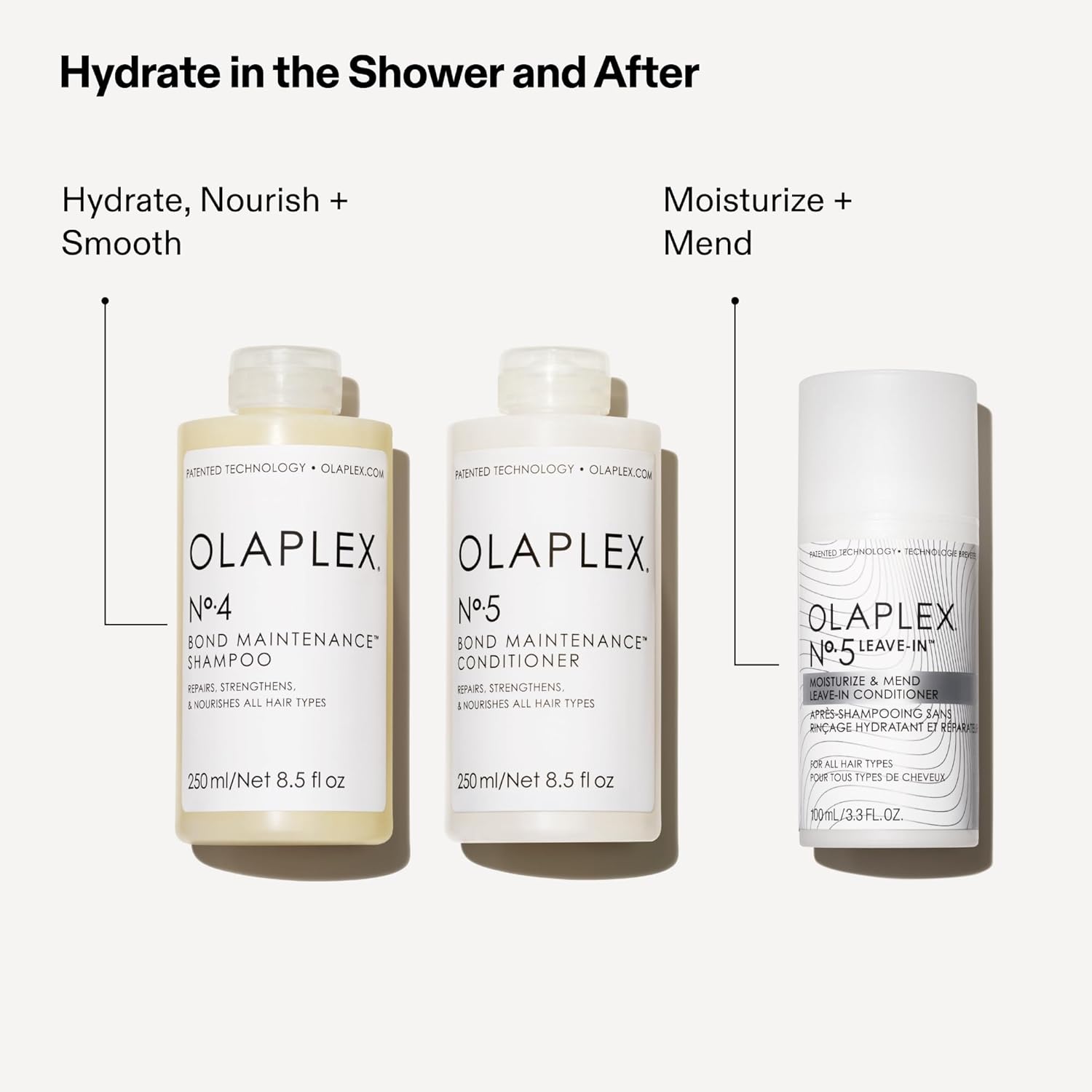 Olaplex Nº.5 Leave-In Conditioner: Moisturizes & Mends Split Ends | Reduces Breakage & Repairs, Protects Damaged Hair | For Coily, Curly, Straight, and Wavy, Stocking Stuffers, 100 mL / 3.3 Fl. Oz.