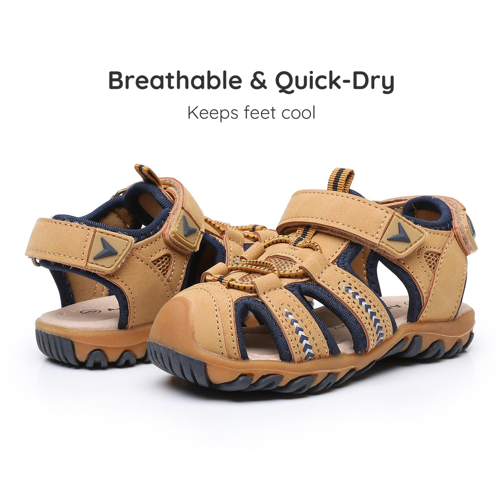 Apakowa Kid's Boy's Girl's Soft Sole Close Toe Sport Beach Sandals (Toddler/Little Kid)