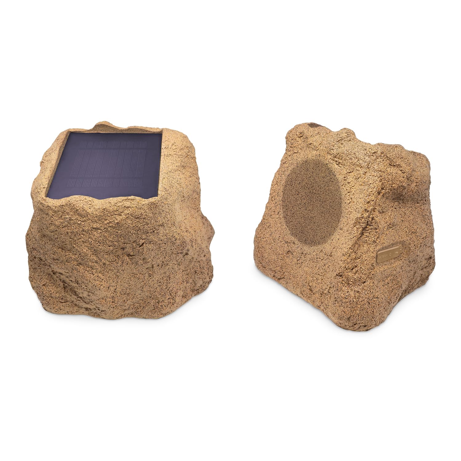 Victrola Outdoor Rock Speaker (Pair) – IPX4 Rechargeable Outdoor Bluetooth Speakers for Garden, Patio, Built for All Seasons, Wireless Music Streaming (Charcoal)