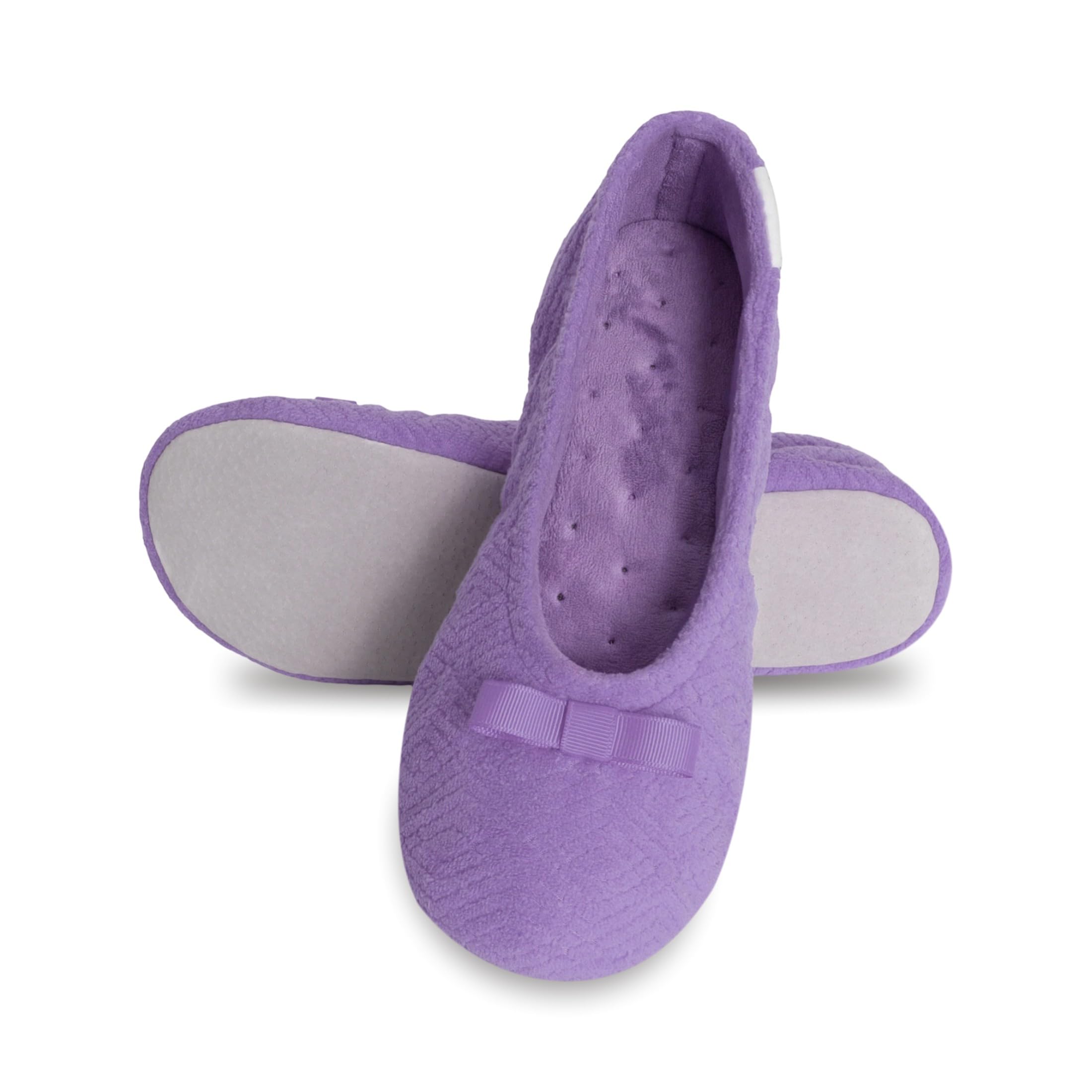 isotoner Women's Diamond Microterry Ballerina Slippers