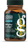 Gaia Herbs Mighty Lungs - Lung Support Supplement with Herbs Traditionally Used to Help Maintain Respiratory Health* - 60 Vegan Liquid Phyto-Caps (60 Servings)