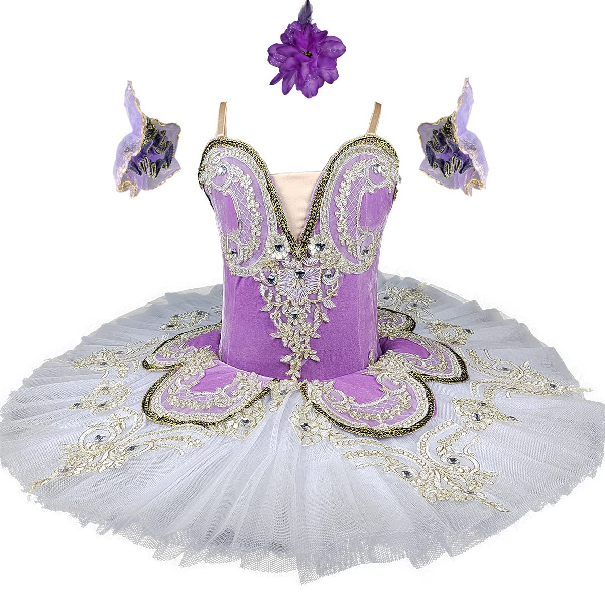 MTPLOP Swan Lake Performance Costume Ballet Dress White Sarong Competition Tutu Kids Adult Ballet Puffy Skirt