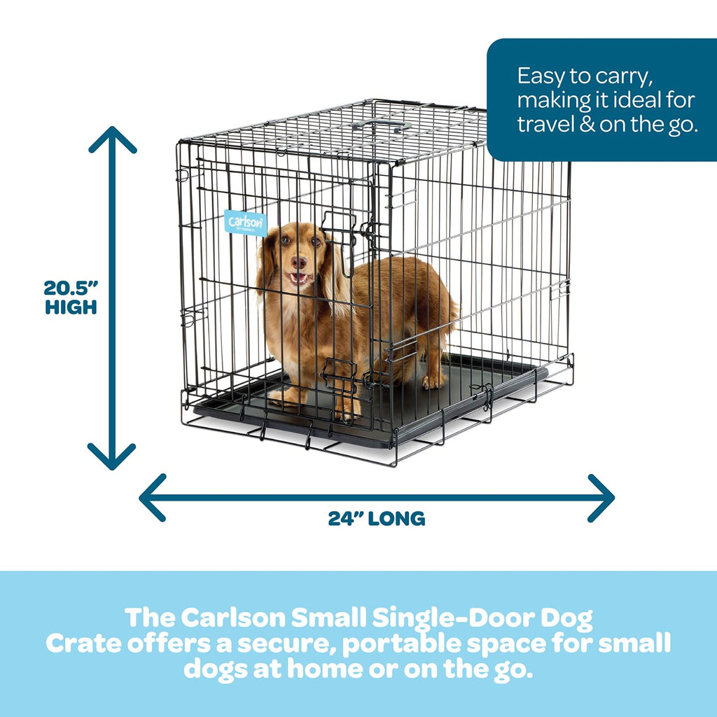 Carlson Secure and Compact Double Door Metal Dog Crate, Medium with Divider Panel