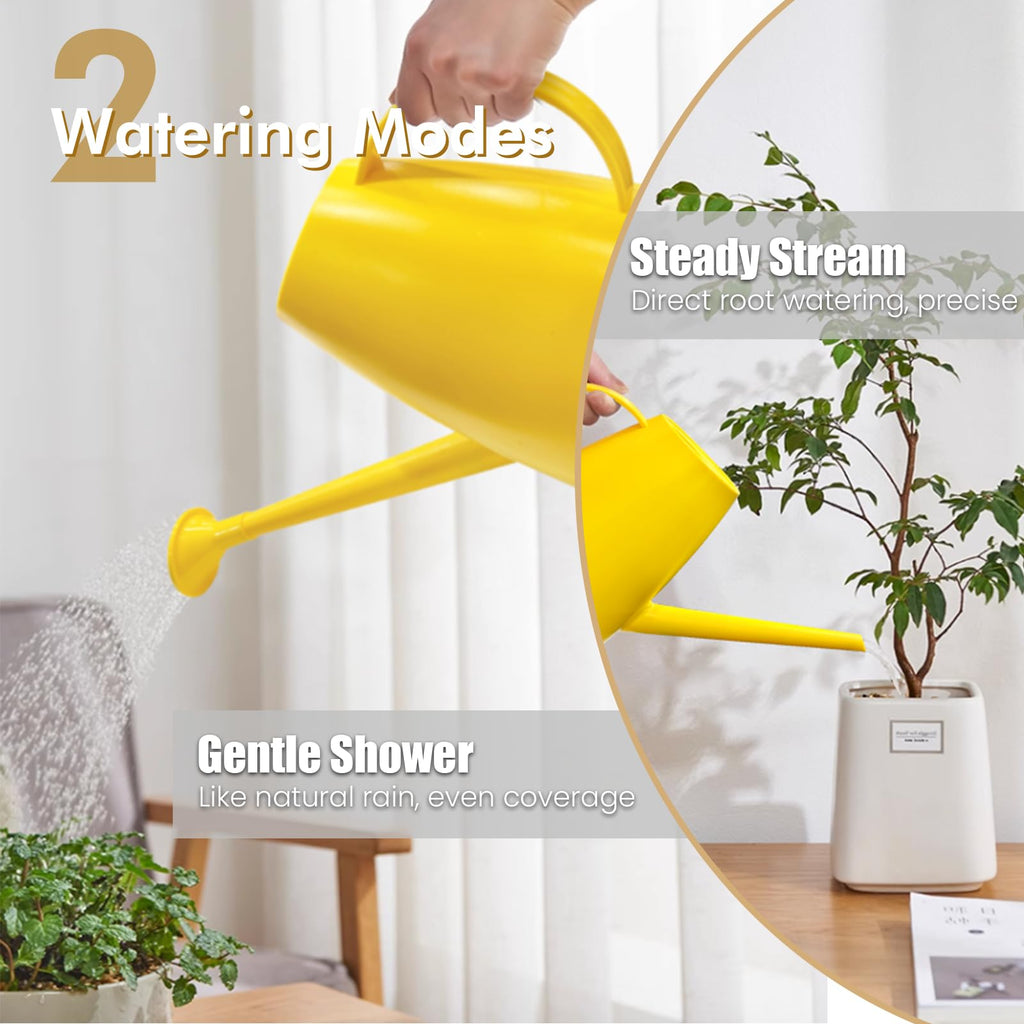60 oz Watering Can for Indoor Plants, Small Plastic Watering Cans with Removable Nozzle, Long Spout Indoor Water Can for House Plants, Garden Flowers (1.8L 1/2 Gal)