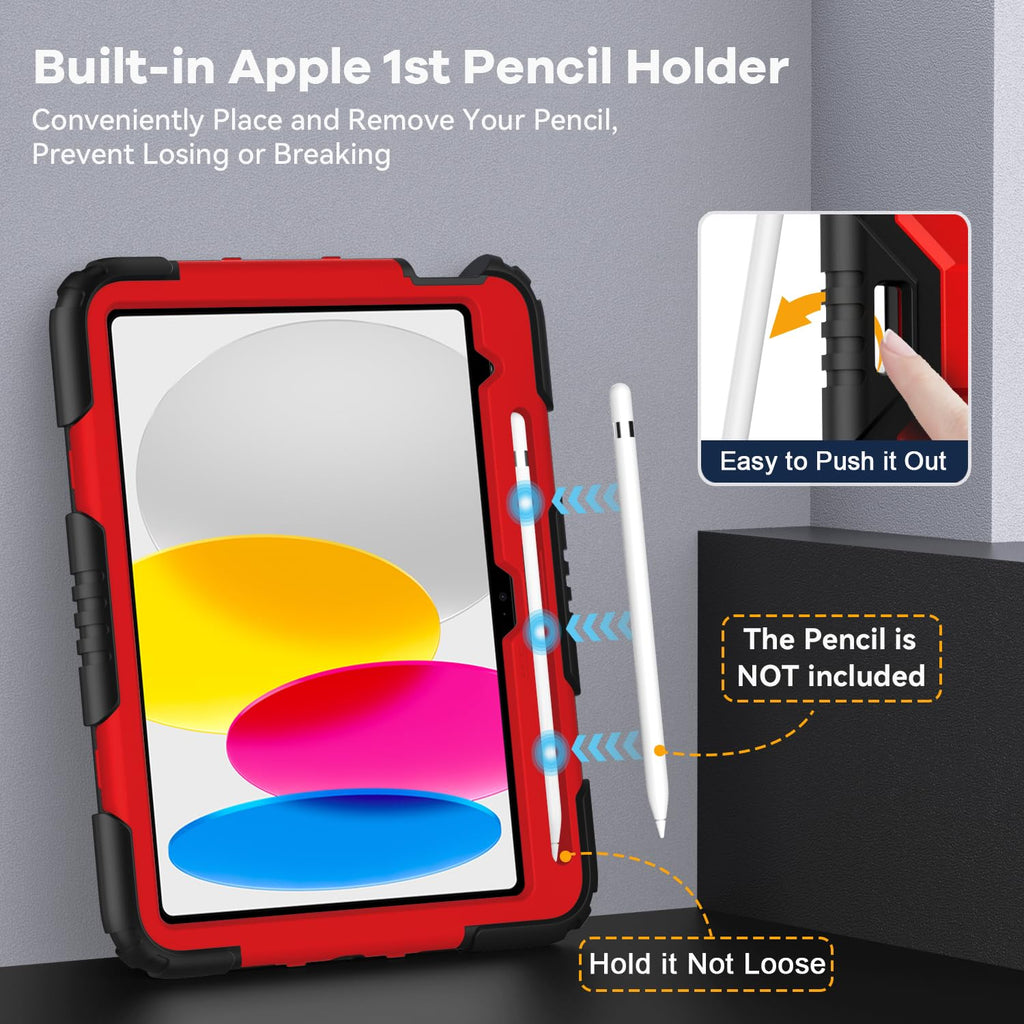 OKP Case for iPad 9th/ 8th/ 7th Generation (2021/2020/2019), Heavy Duty 10.2 inch iPad Shockproof Rugged Protective Cover with Built-in Stand, Hard iPad 9 8 7 Gen Cases for Kids Girls Boys, Black