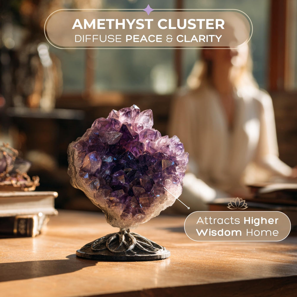 Anima Premium 7 Chakra Healing Crystals Set for Energy Alignment - Large Raw Amethyst, Rose Quartz, Citrine, Lapis Lazuli, Clear Quartz, Tigers Eye & Red Jasper - Wooden Gift Box & Guidebook Included