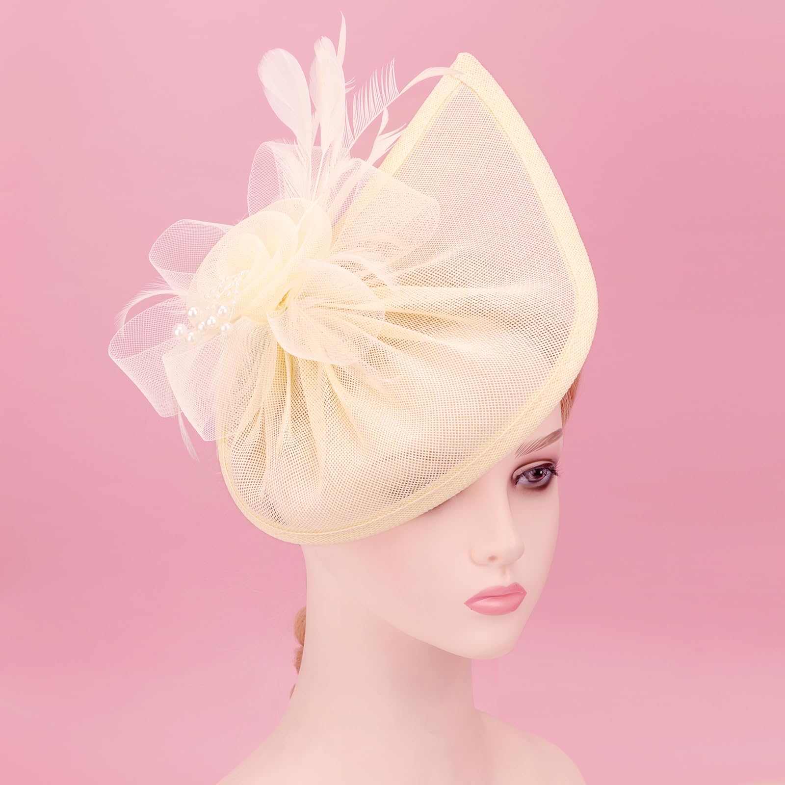 AQOKKA Women Fascinators Hats Flower Fascinators with Headband and Clip Tea Party Headwear for Women and Girls