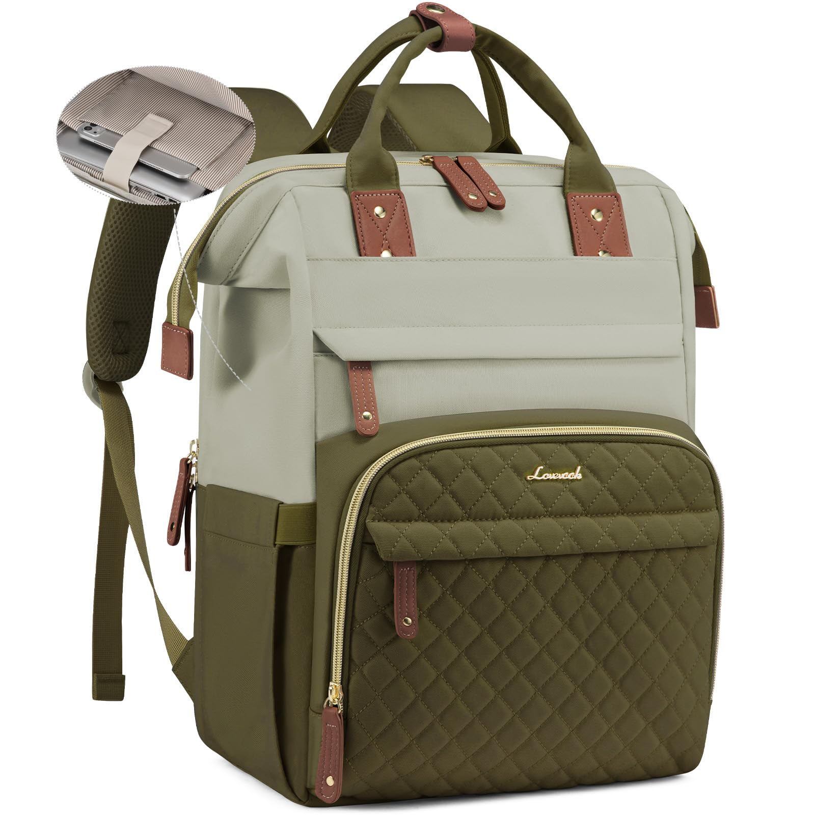 LOVEVOOK Laptop Backpack for Women, 15.6 inch Waterproof Nurse Bag Teacher Work Backpack Purse for Women, Travel Computer Backpack for College Office Business Ladies